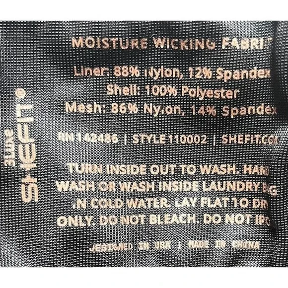 SHEFIT Womens Sz 3Luxe Ultimate Sports Bra Black High Impact Adjustable -1408 - Picture 4 of 4